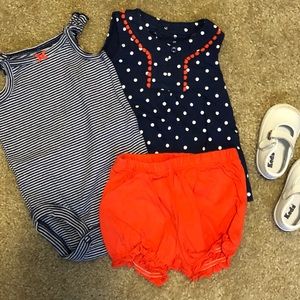 Carters onesie shirt and shorts